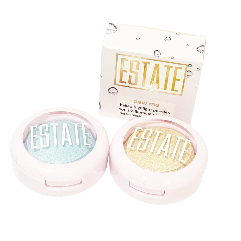 Estate Cosmetics Dew Me Baked Highlighter Powder LIT & Raindrop‎ NEW LOT OF 2